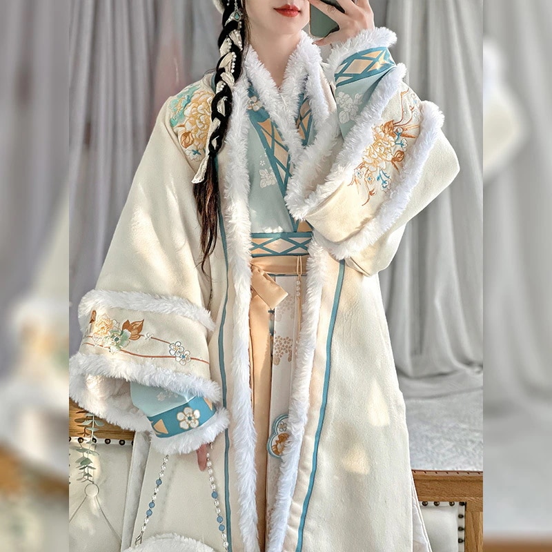 南方クチナシ漢服女の子【雲州公主】宋製コートプリーツスカートクロスカラー飛行機袖日常秋冬