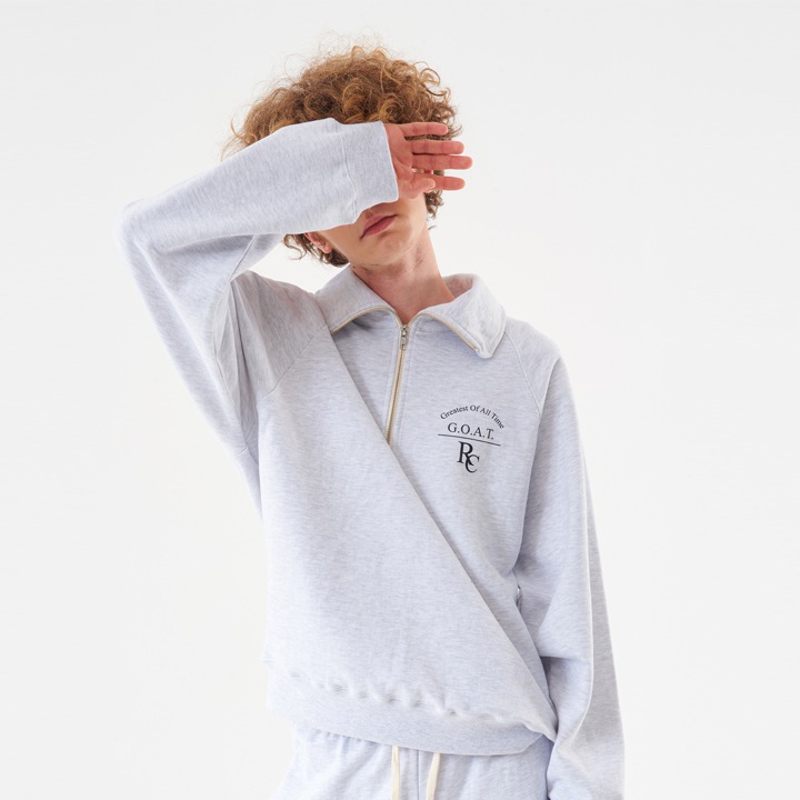 [M] Goat Half Zip-up Light melange
