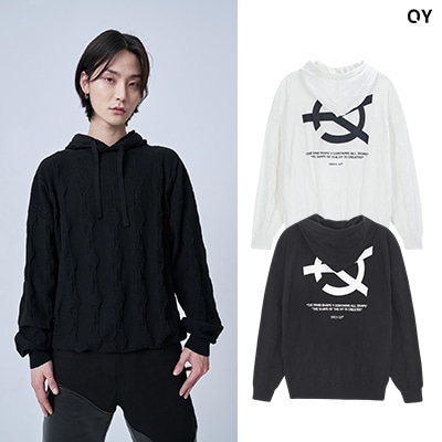 MONOGRAM LOGO KNIT HOODIE