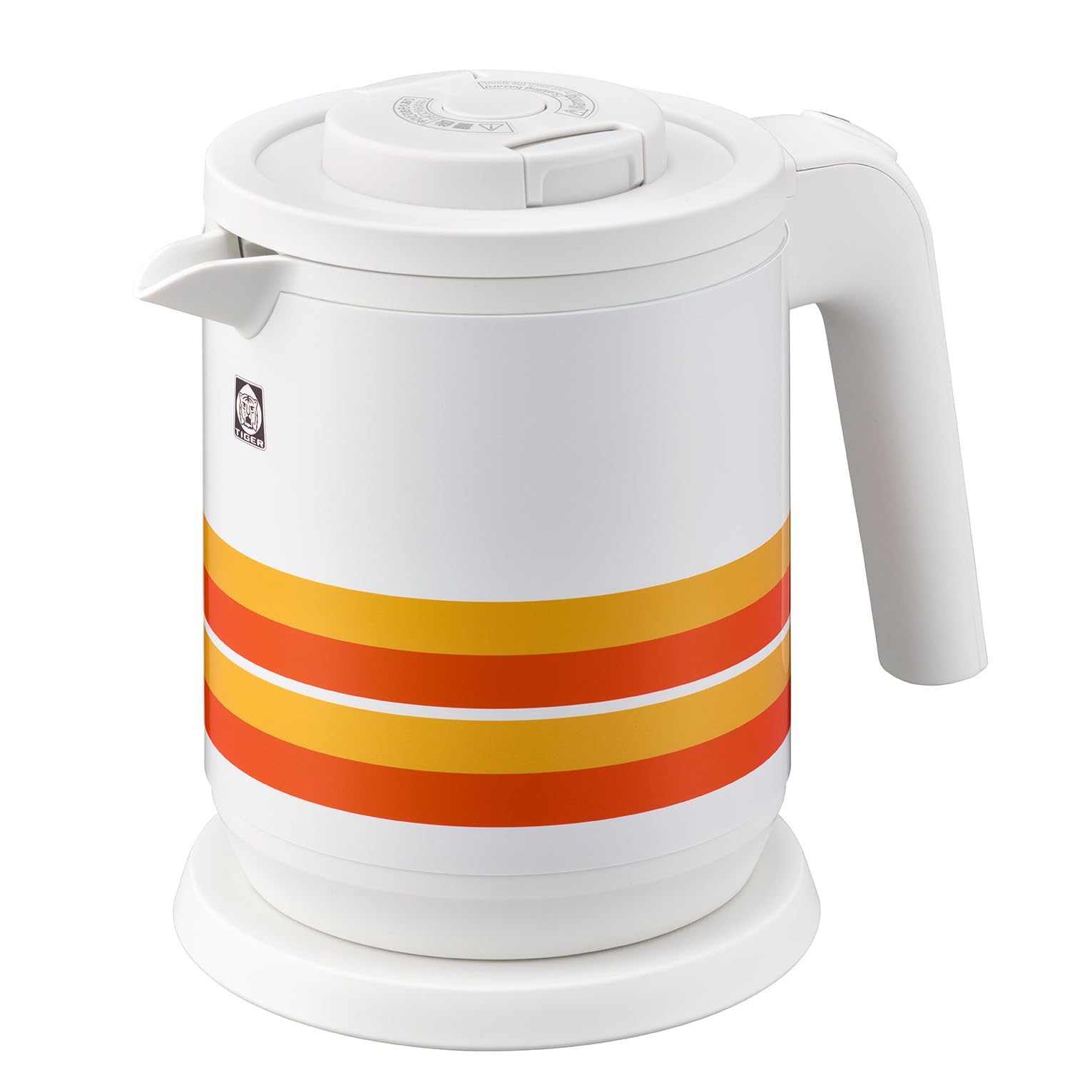 タイガー魔法瓶(TIGER) 蒸気レス電気ケトル 0.6L WEB限定 100周年記念モデル 復刻 レトロ柄 オレンジストライプ PCK-T060WO