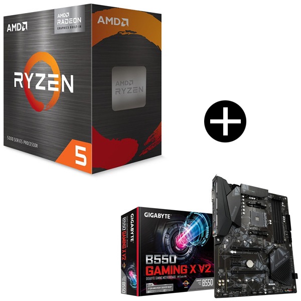 Ryzen 5 5500GT BOX With Wraith Stealth Cooler CPU + GIGABYTE B550 GAMING X V2 マザーボード セット