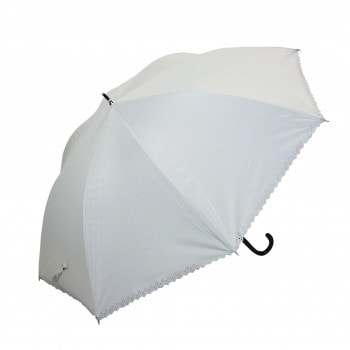 藤田屋 晴雨兼用長傘ジャンプ 58cmヒートカット 無地 ホワイト SJ-1307（KT）