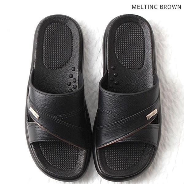 男性用オフィススリッパ メンズ高級スリッパ 革スリッパ OF18