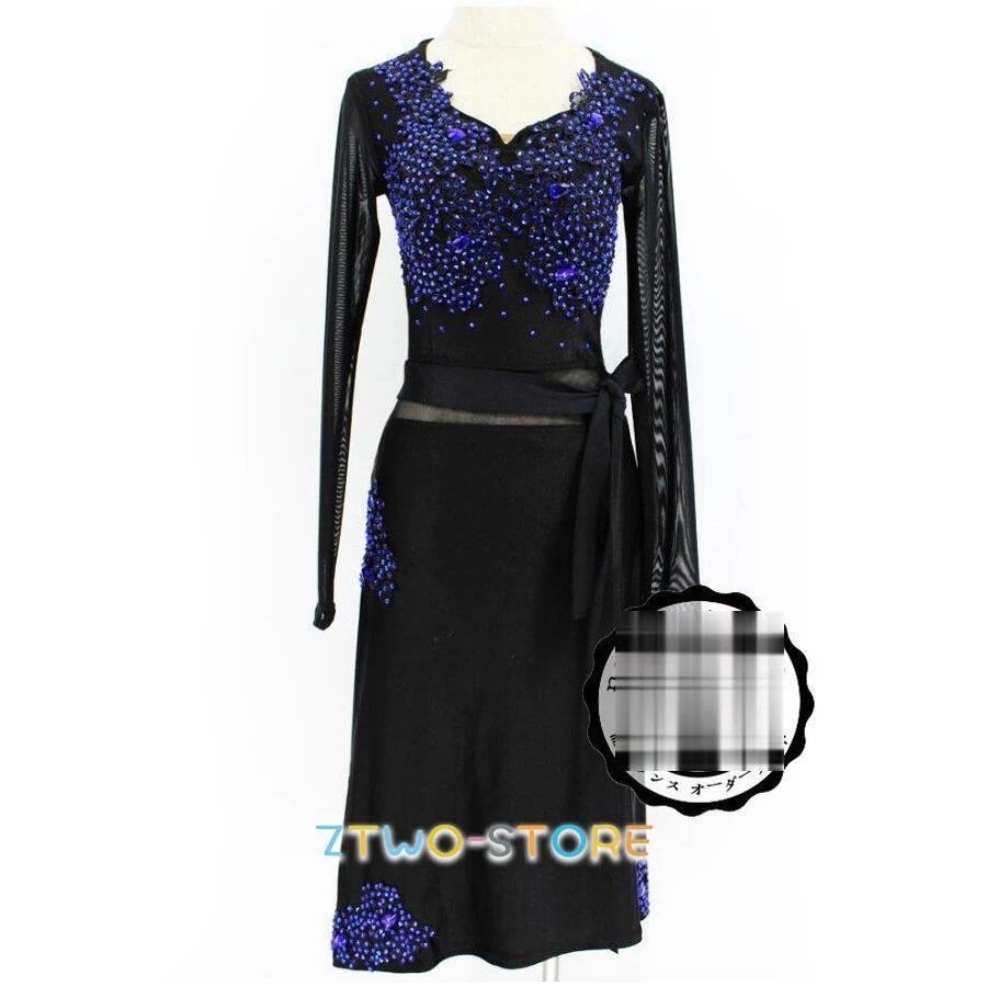 新 入 荷　オーダーメード 社交ダンスドレス　 ラテンドレス　モダンドレス　ロングスカート　ダンスウエア　競技　デモ　ダンス衣装　ワンピース L69