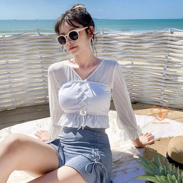 水着 タンキニ オフショル 無地 オフショルダー ワンショルダー 2WAY