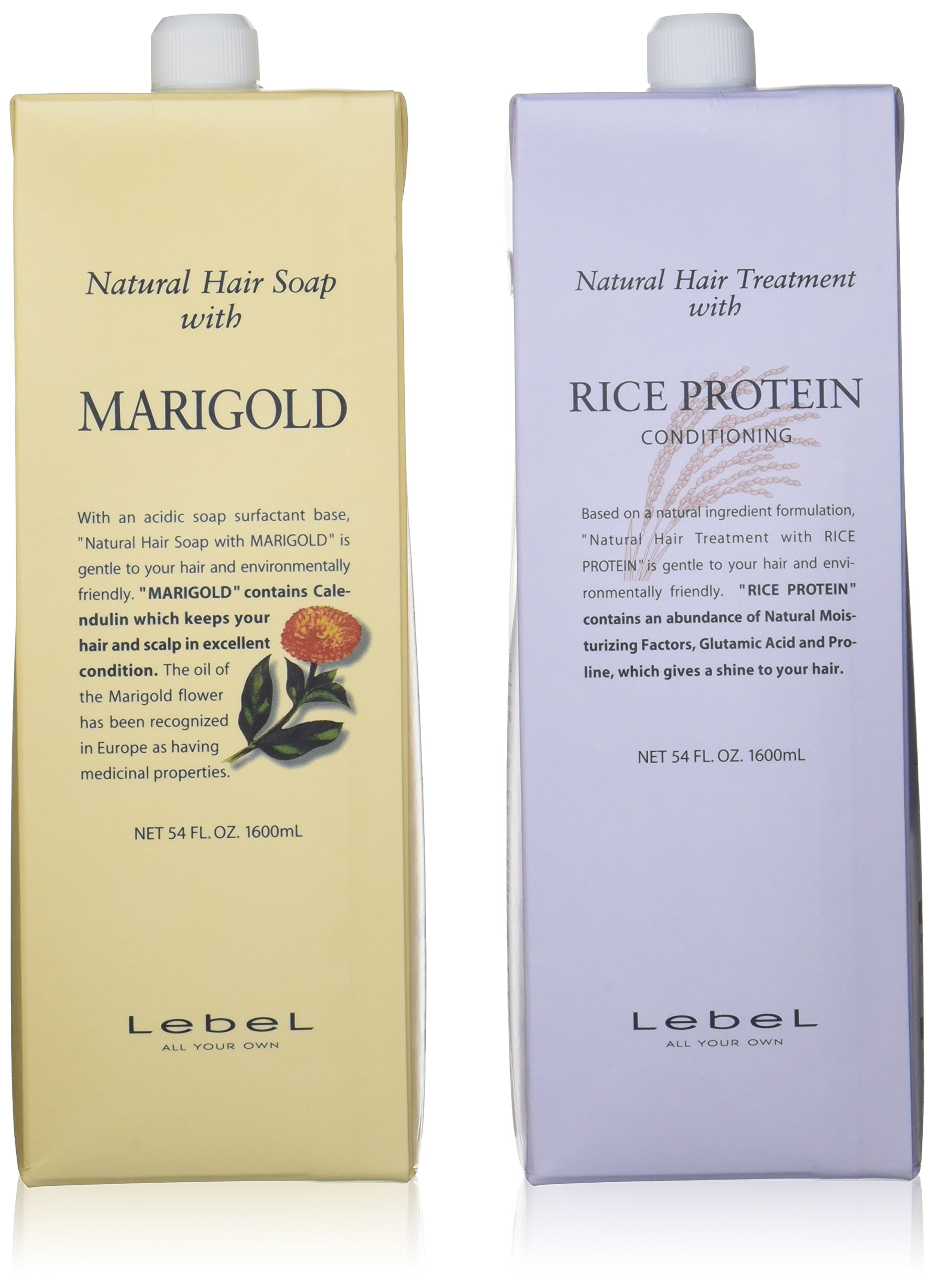 Lebel ルベル ナチュラル ヘアソープ MGマリーゴールド1600ｍｌ トリート RP ライスプロテイン 1600ml セット