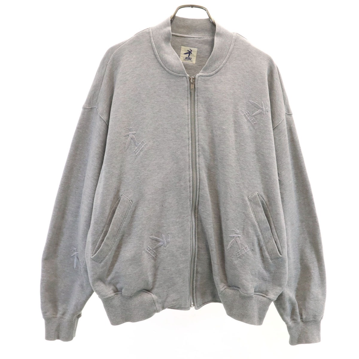HAI SPORTING GEAR ハイスポーティングギア 90s オールド 長袖 スウェット ジップジャケット M グレー イッセイミヤケ メンズ 古着