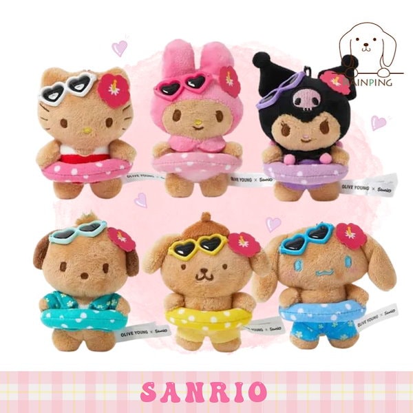 韓国OLIVE YOUNG Xサンリオ　コラボ　ぬいぐるみ＋特典 6点セット Qoo10] サンリオ 【最後の再入荷】Olive Youngコ
