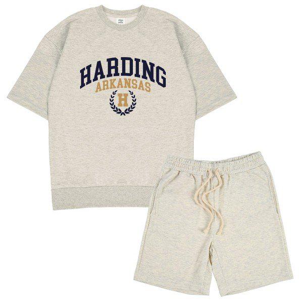 HARDING オーバーフィット 半袖 スウェットシャツ ショートパンツ セットアップ 6カラー_P366950153