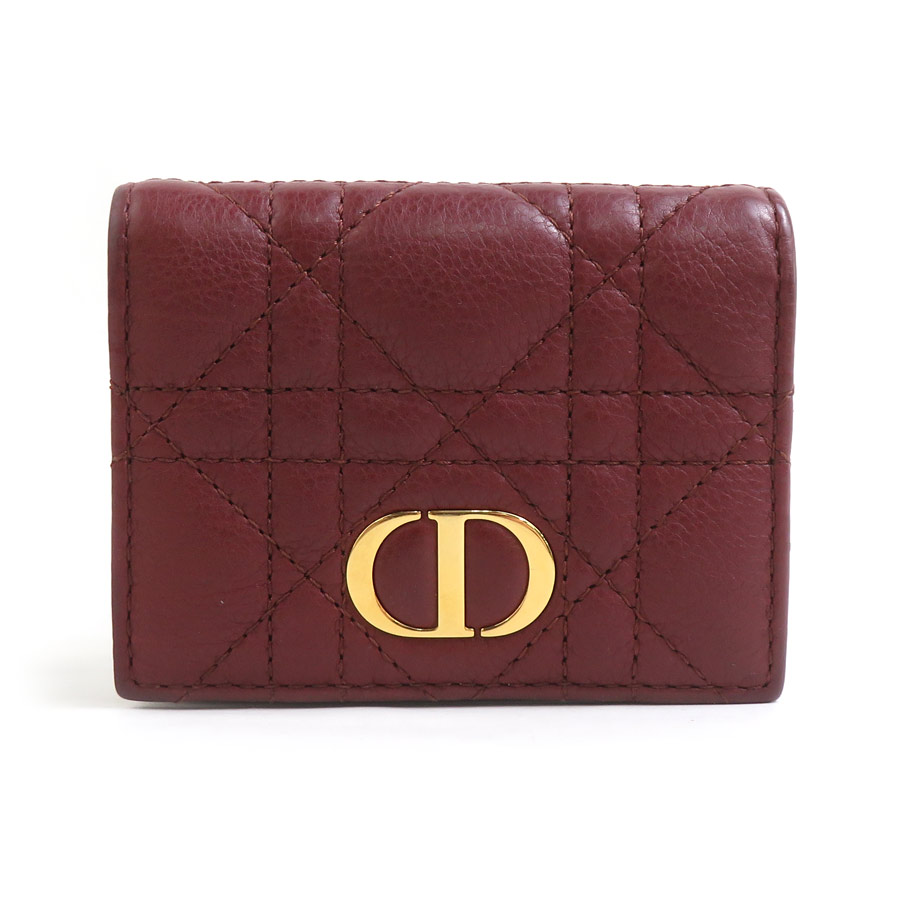 クリスチャンディオール Christian Dior 三つ折り財布 レザー ボルドー レディース 56304g