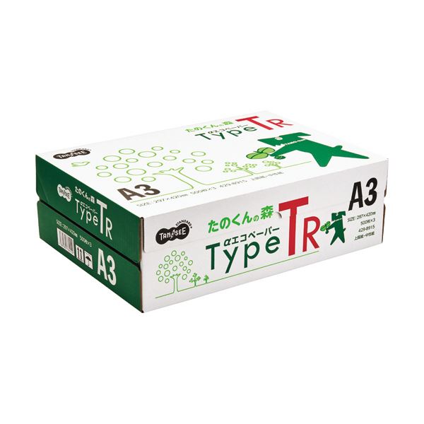 （まとめ）TANOSEE αエコペーパータイプTR(たのくんの森) A3 1箱(1500枚：500枚×3冊)(×5セット)