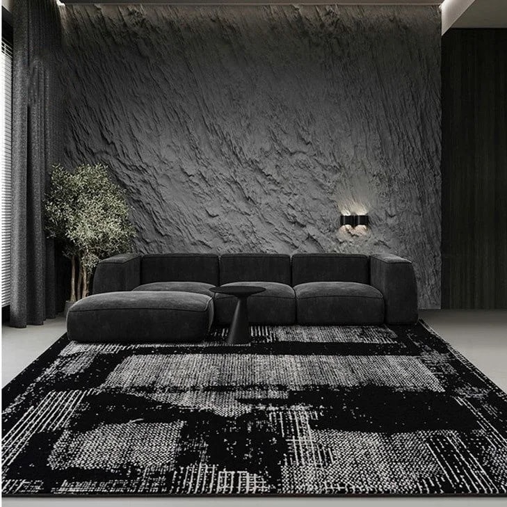 2024新作 高級感 ファッション ダーク系 汚れに強い カーペット リビングルーム ローテーブル ブラック 絨毯