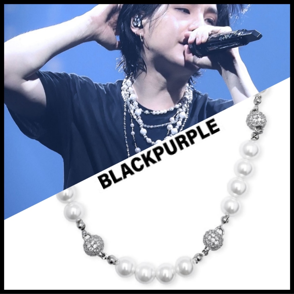 【BLACKPURPLE】 Yeriel Pearl Ball Cubic Necklace ネックレス [BTS SUGA着用] BTS シュガ ネックレス BTS SUGA ネックレス