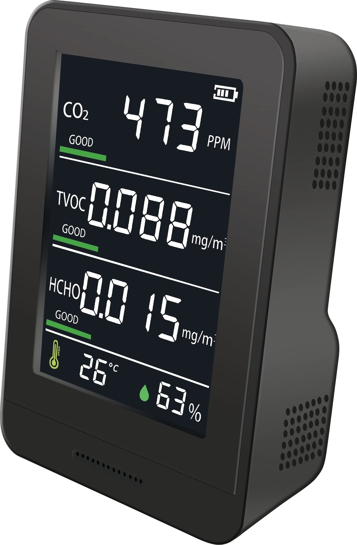 【安心日本製】 OMNI(オムニ) 日本製多機能型CO2濃度測定器 アラーム機能付き CO2濃度計 温度 湿度 充電式 卓上型