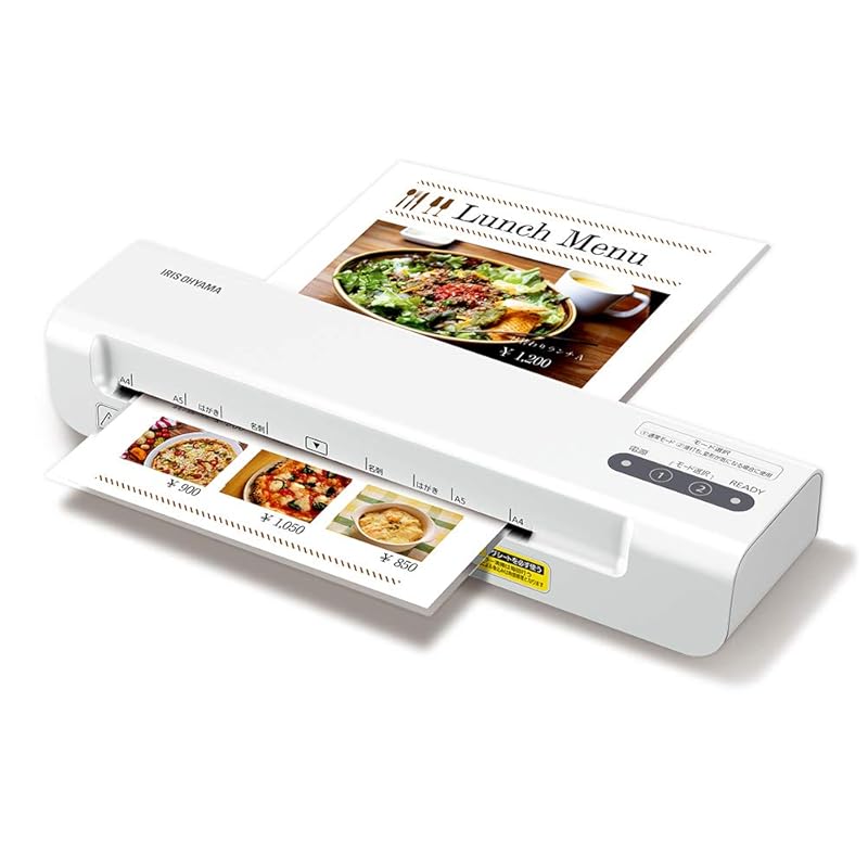 即納：アイリスオーヤマ ラミネーター A4対応 ~100μm対応 簡単操作 コンパクト ウォームアップ時間90秒 高速起動 ヒーターオートオフ機能 詰まり防止レバー搭載 KLM42X