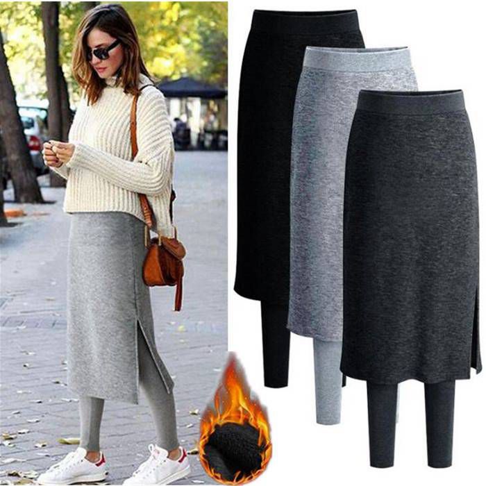 【即納】スカート付きレギンス スリットスカート 裏起毛 厚手 パンツ スカートレギンス レギンススカート 裏起毛 大きいサイズ スカート付きパンツ レギンス ボトムス レディース 大きいサイズ レギパ