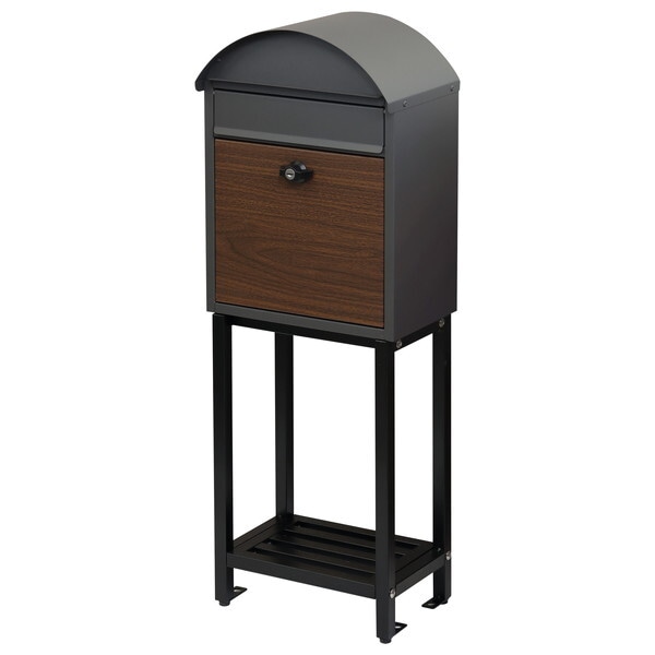 MOJYU SDM-070 スタンドポスト Simon シモン ダークグレー/ブラウン木目 メーカー直送