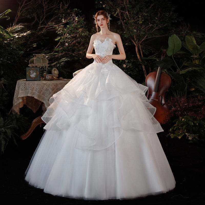 星空メインウェディングドレス2024花嫁サマーフォレストファンタジースーパーワンショルダーベールドレス