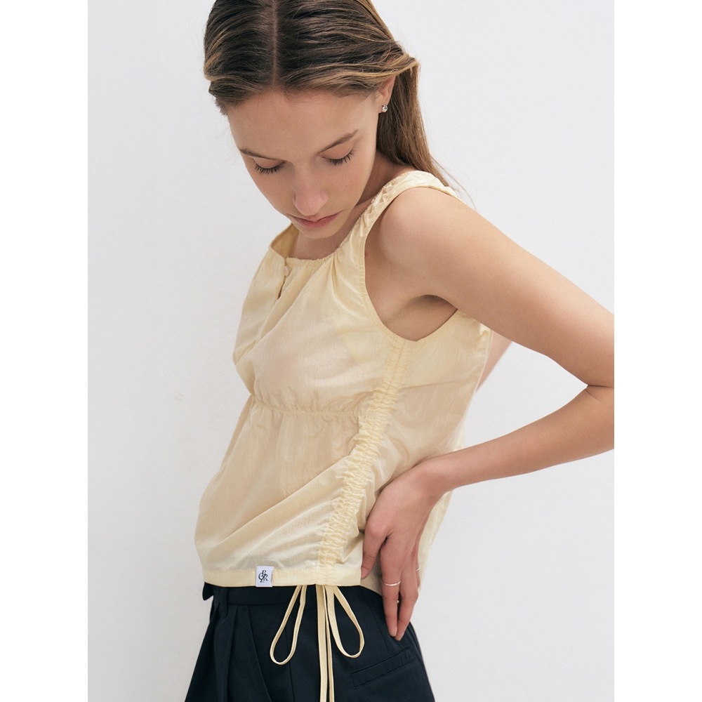 シティブリーズスクエアネックノースリーブトップイエロー