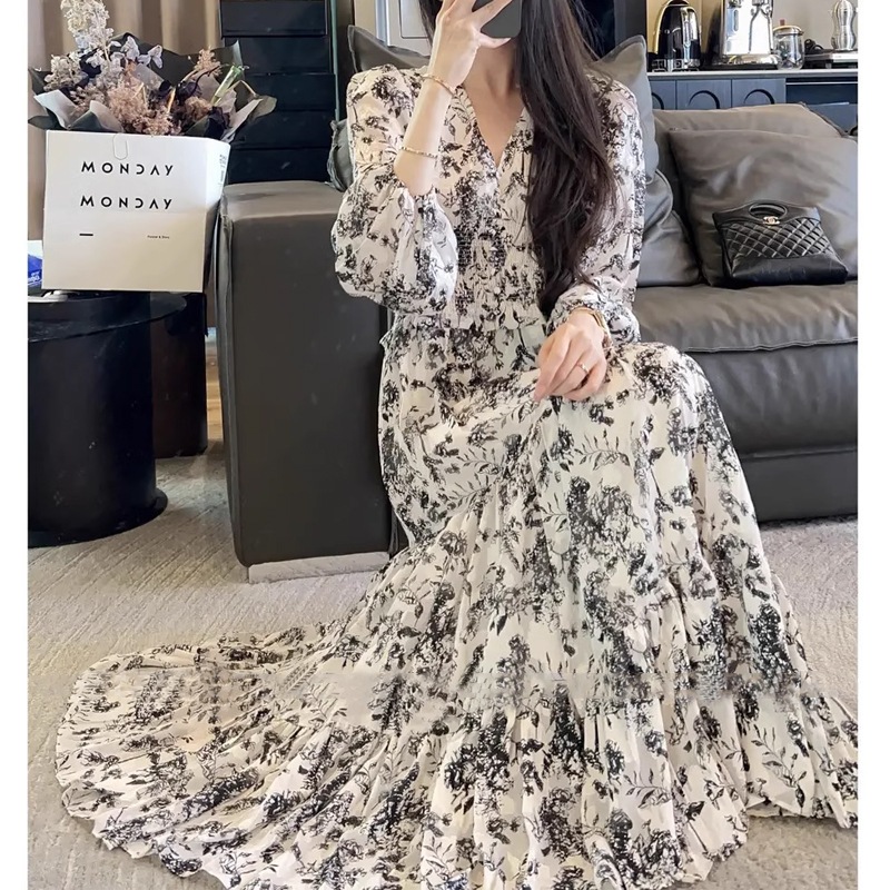 【ingyu】 秋スリムファッション花柄ドレスシャツ付き2024最新トレンドレディース 4,945円