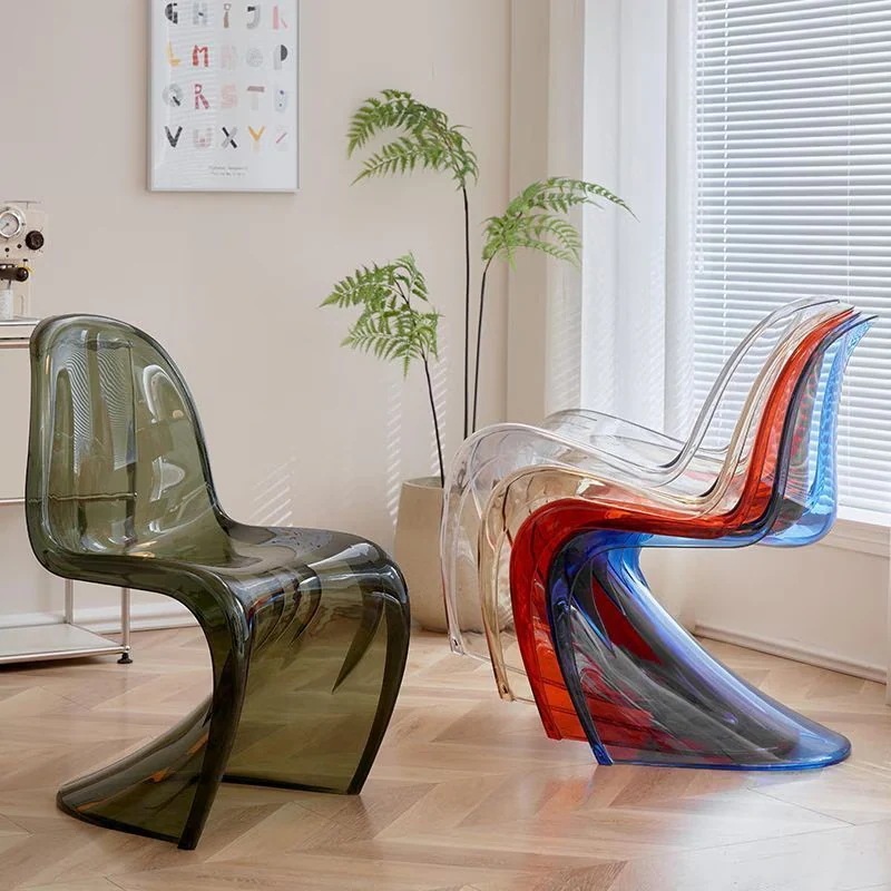 【3日で出荷】ダイニングチェア 透明チェア デザイナーズチェア S字型の椅子 パントンチェア おしゃれ 透明 アクリル 食卓椅子 リビングチェア レジャーチェア コーヒーチェア インテリア モダン