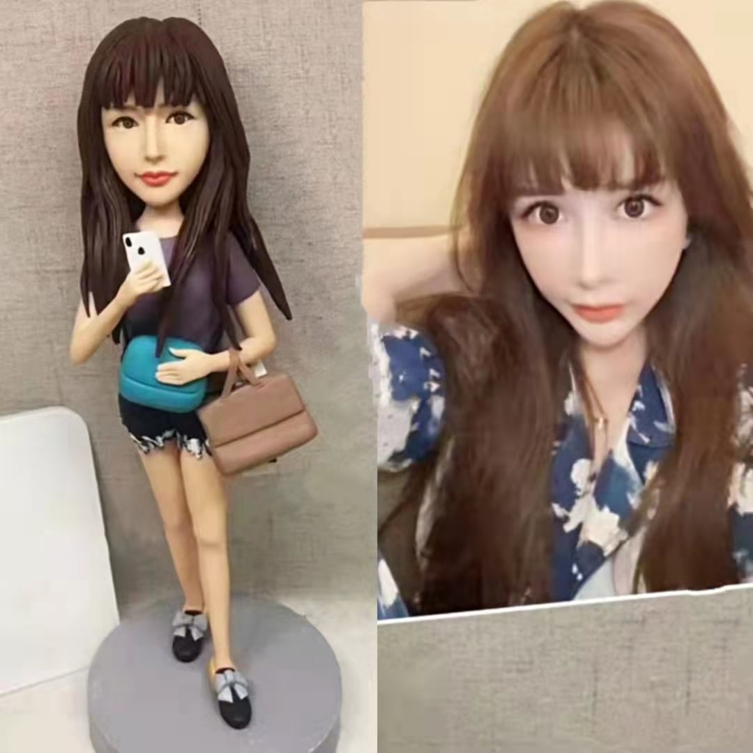 【オーダーメイド】3D肖像画 似顔絵 人形 フィギュア 彼氏 彼女 誕生日 ケーキトッパー 記念日 カップル 友達 プレゼント