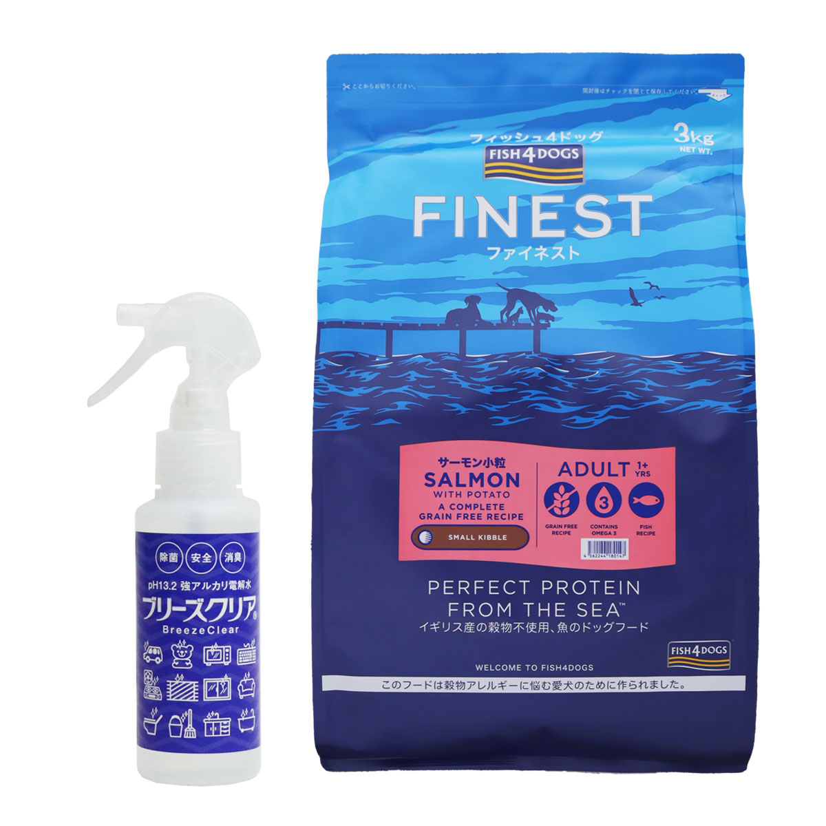 ファイネスト サーモン 小粒 3kg【ph13.2強アルカリ電解水100ml付き】