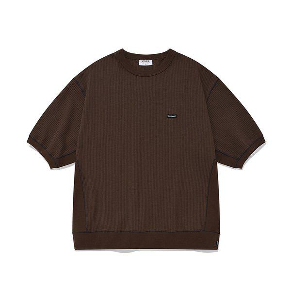 [通常価格：69,000ウォン] ワッフルステッチTシャツ ブラウン CO2102ST42BR