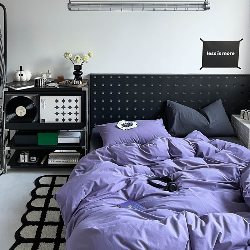 Ins Pure Cotton Washed Cotton For-piece Set Full Cotton Mwottup-up Bedding Sheets Dormitory Set Set