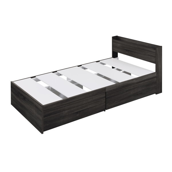 DSBM-S ブラック 大容量収納ベッド宮付き メーカー直送ベッド