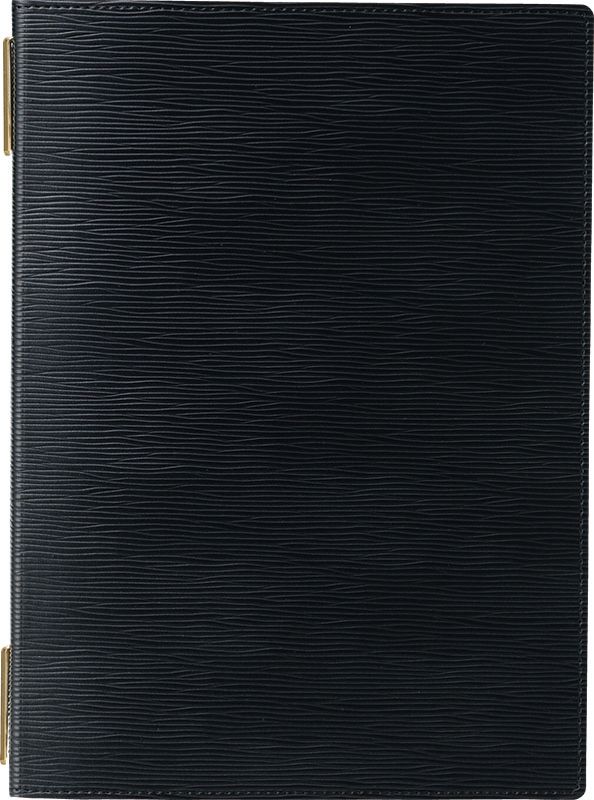 （まとめ買い）店舗用品 レザータッチメニューブック ピンホールタイプ A4/4ページ GB-131 ブラック [x3]