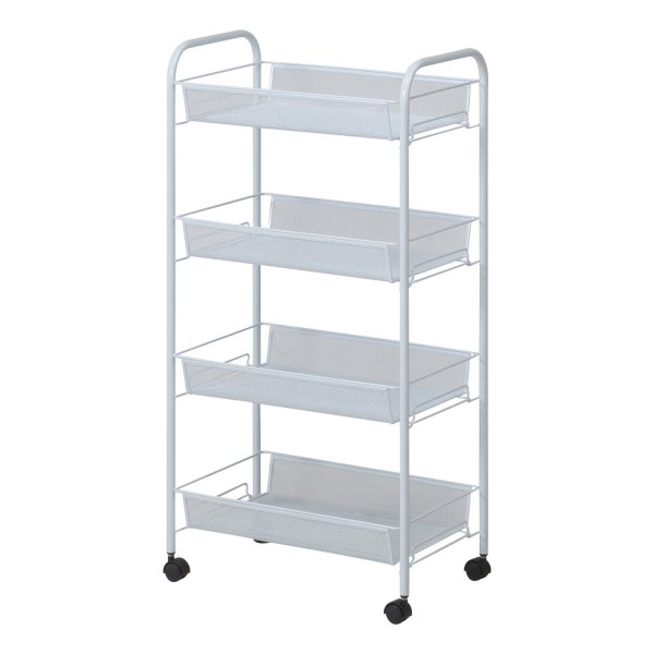 [C/D:69294] [セット数:4pcs] メッシュ トローリー４段ＷＨ