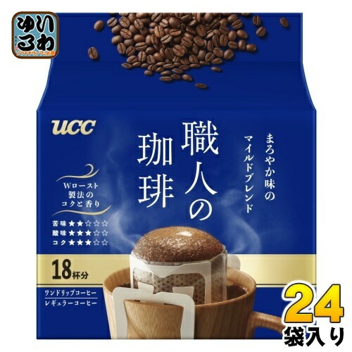 UCC 職人の珈琲 ワンドリップコーヒー まろやか味のマイルドブレンド 18杯分×24袋 (6袋入×4 まとめ買い) コーヒー ドリップコーヒー 珈琲