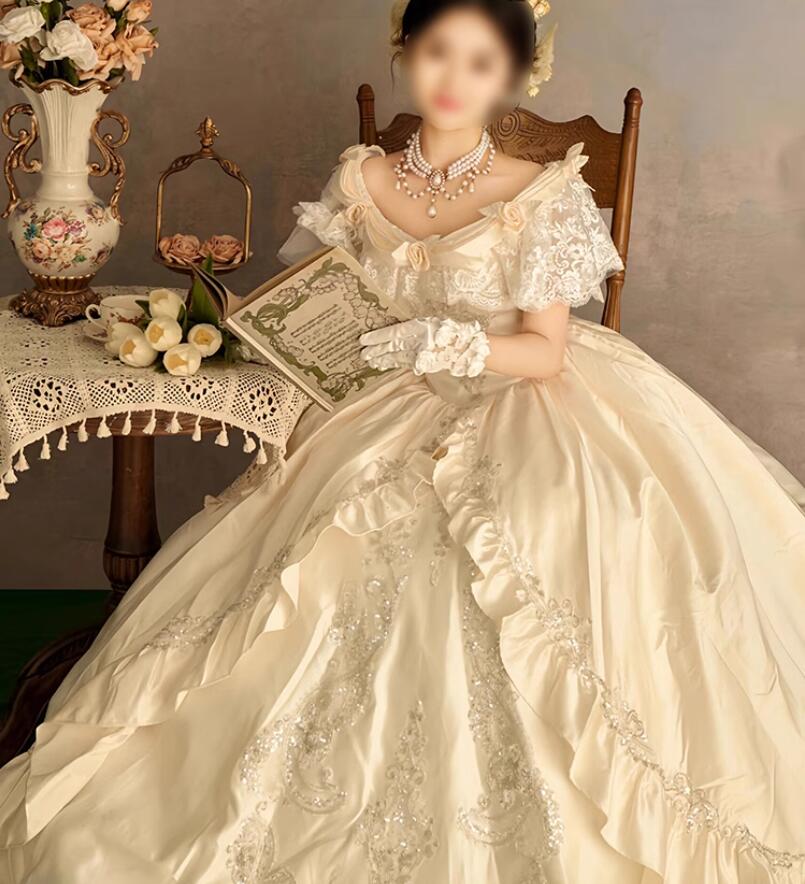 ワンピース 成人式ドレス 披露宴 パーティードレス 結婚式ドレス フォトウェディング撮影 高級感 ウェディングドレス きれいめ お姫様 S M L XL ロング 花嫁ドレス 可愛い 前撮りドレス 後撮