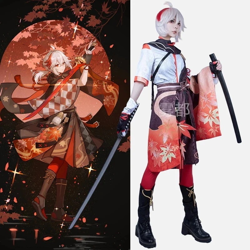 楓原万葉 原神 コスプレ 浪人 Kazuha セットアップ 真風神 万葉様！30%までに制限
