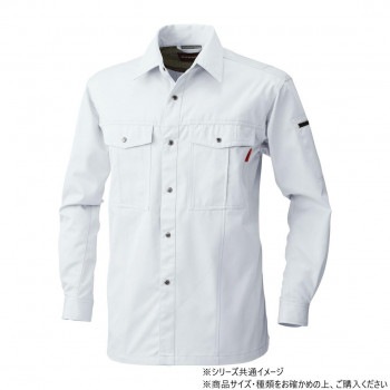 桑和 6115 長袖シャツ Mサイズ シルバーグレー（22）