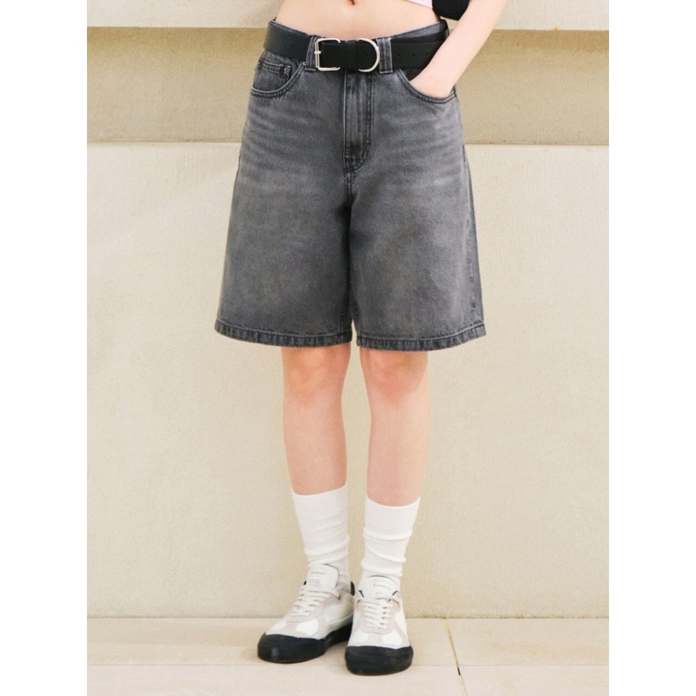 カバーナット 23SS ワイドデニムショーツグレー