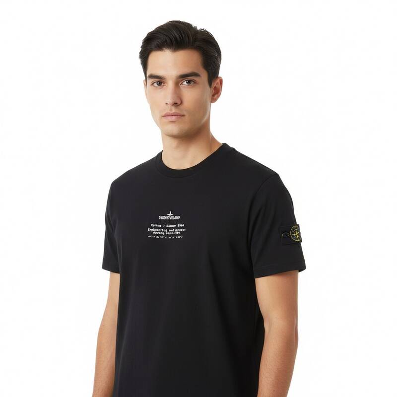ストーンアイランド ロゴプリント メンズ半袖Tシャツ L1S152100001 S0285 V0029