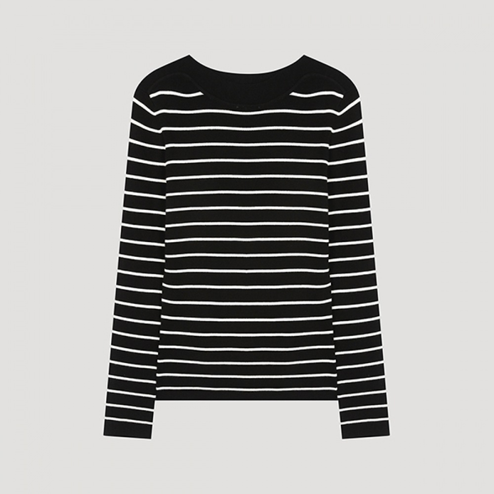 (シールズミス) ボートネックリブニット_SSKPOO32080_BK