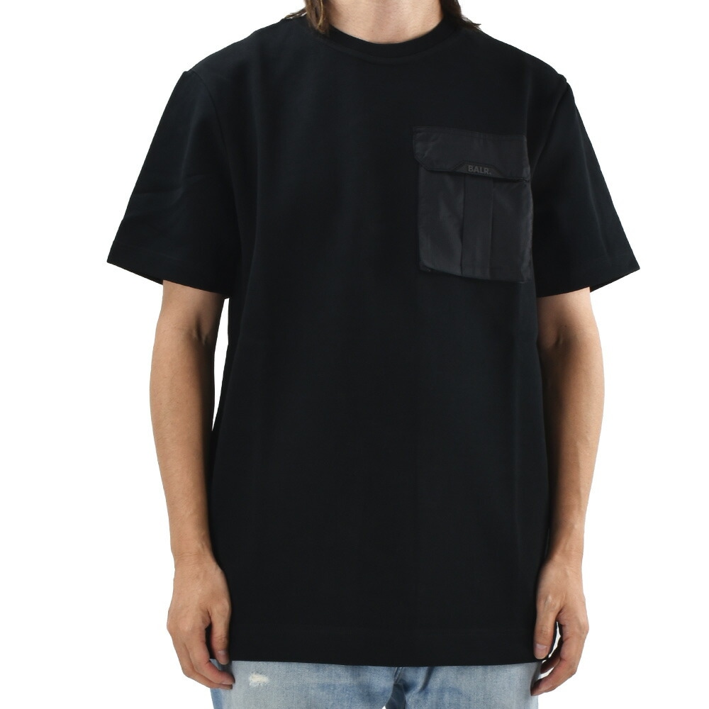 ボーラー BALR. Tシャツ メンズ カットソー クルーネック 半袖 ポケT ブラック 黒 Q-CARGO SERIES STRAIGHT T-SHIRT【b11121196blk】