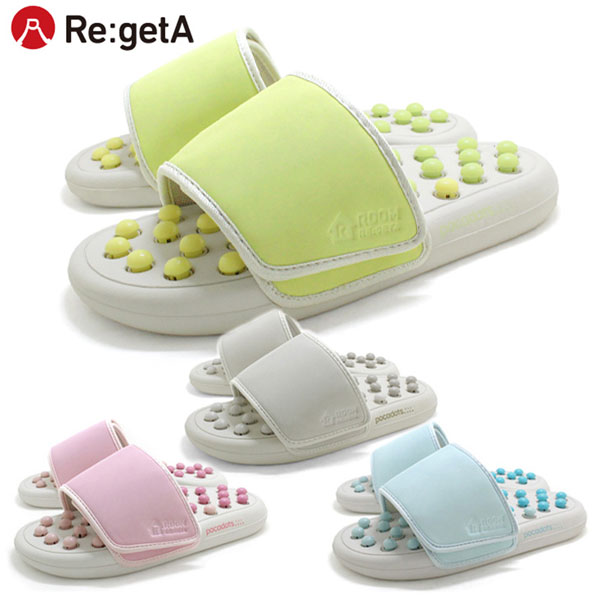 Re:getA リゲッタ ユニセックス ポカドッツ コリほぐし ルームサンダル RI-CHR007