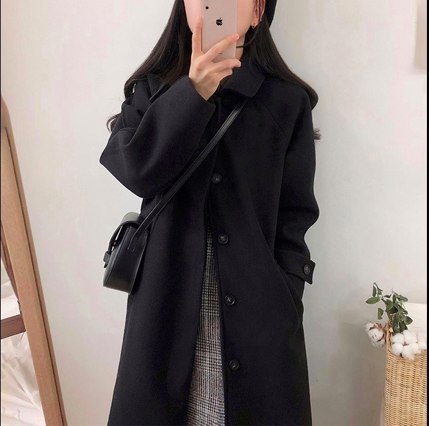 アさコート トレンチ ウール 襟付き ストレート フレア 大人可愛い シンプル かわいい 大人可愛い ガーリー 秋 冬 デート 通学 お出かけ 韓国 XS XL 小さい 大きい ブラック