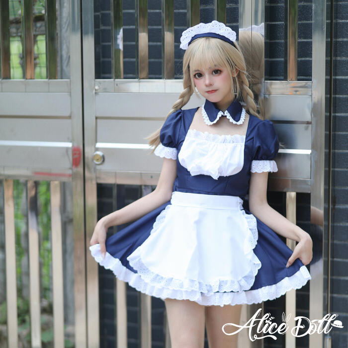 コスプレ メイド服 メイド ロリィタ ４点セット ゆめかわいい ワンピース エプロン カチューシャ 半袖 ミニ丈 クラシック ミニスカ セクシー ドレス ロリータ Lolita ゴスロリ 甘ロリ メイ