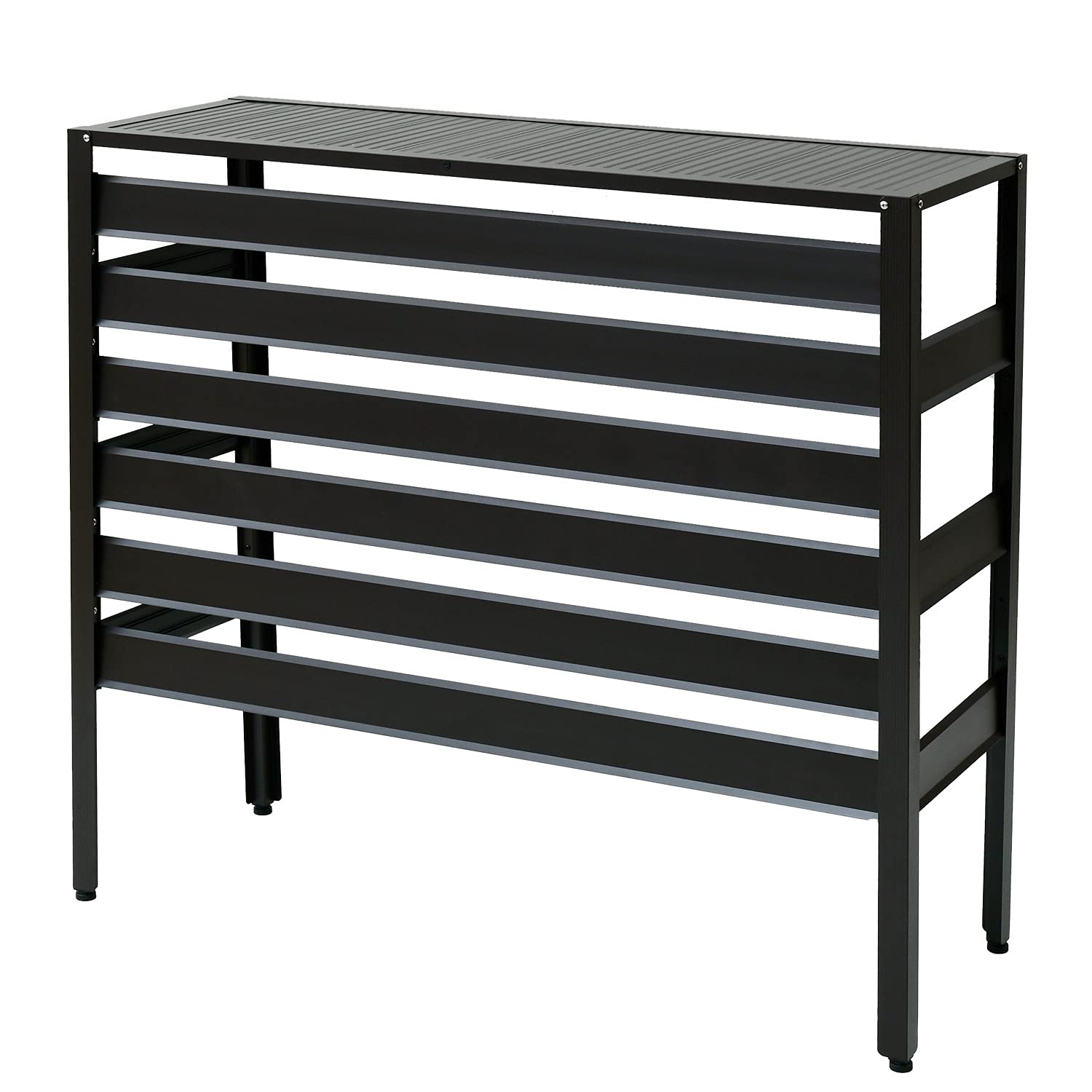 ガーデンマスター アルミ エアコン室外機カバー どんなサイズの室外機にも対応可能な大型タイプ 幅106×奥行38×高さ97cm 雨風やサビに強いアルミ製 ダークブラウン KAAC-100(DBR)