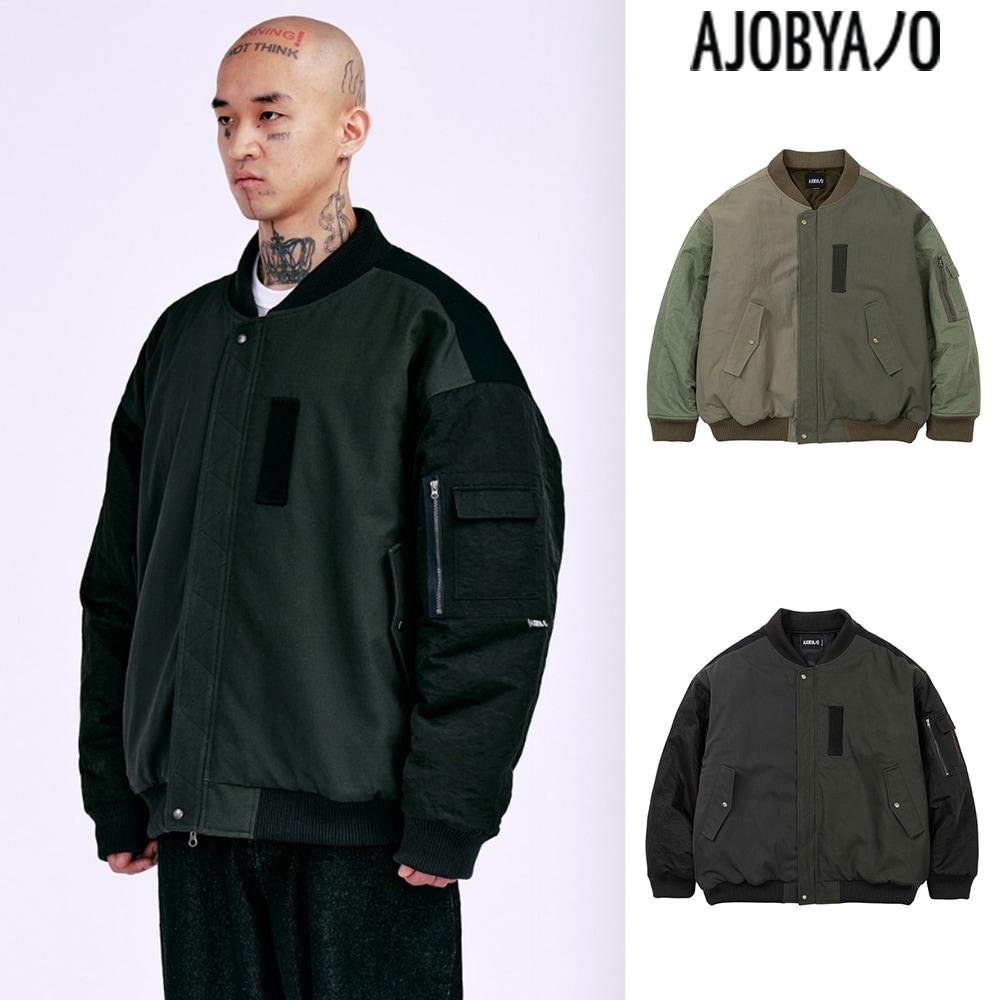 【AJO AJOBYAJO】 Fourfold Nylon Mixed Bomber Jacket