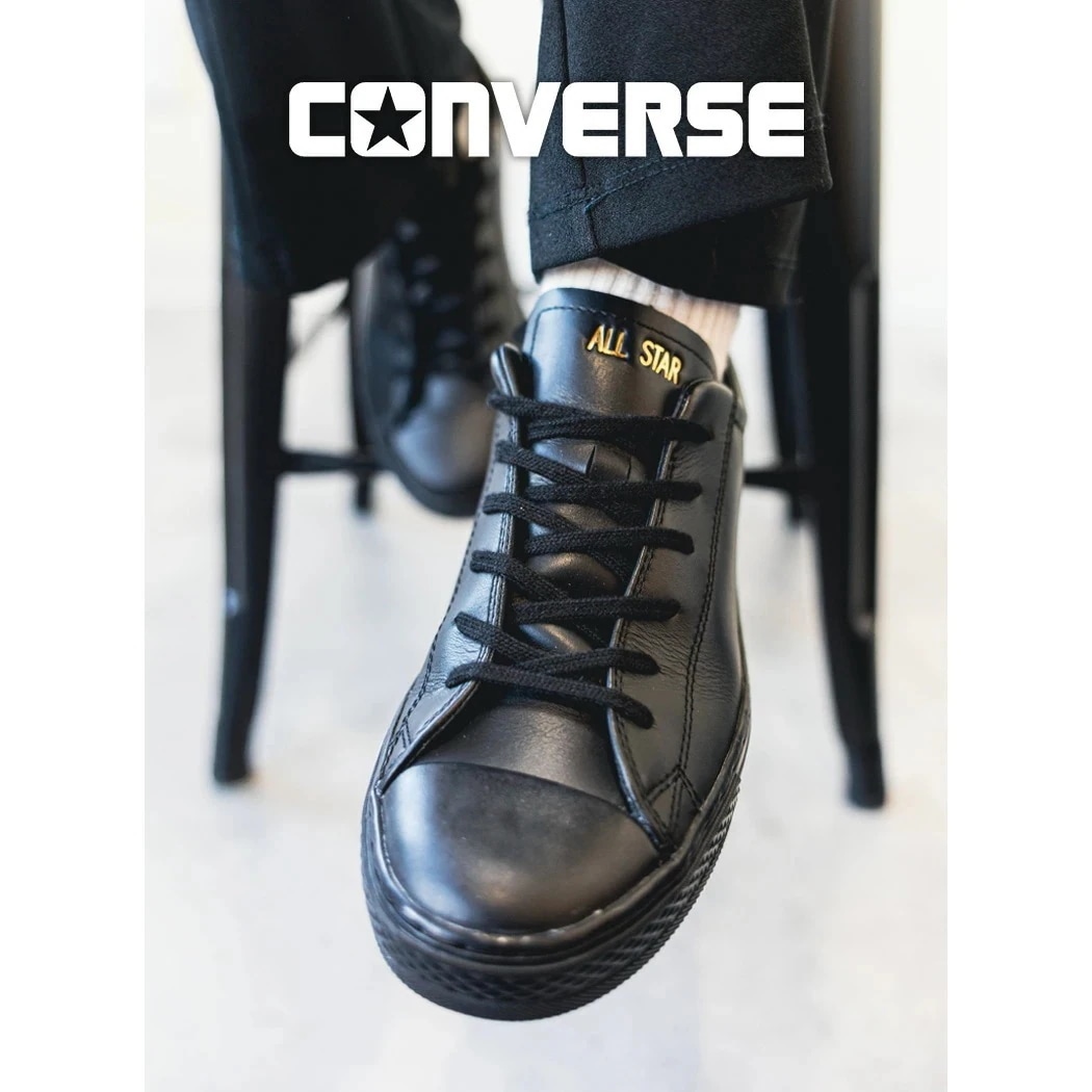 CONVERSE コンバース レザースニーカー ALL STAR COUPE OX オールスター クップ スニーカー BLACK ( ローカット ブラック 黒 メンズ レディース 38002