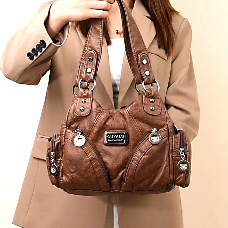 新入荷！ハンドバッグ ショルダーバッグ トートバッグ 2way レディース 大人 大きめ 軽い PU 斜め掛け 手提げ シンプル 上品 おしゃれ フォーマル 通勤 お出かけ 旅行 秋冬 冬バッグ 入学 5,108円