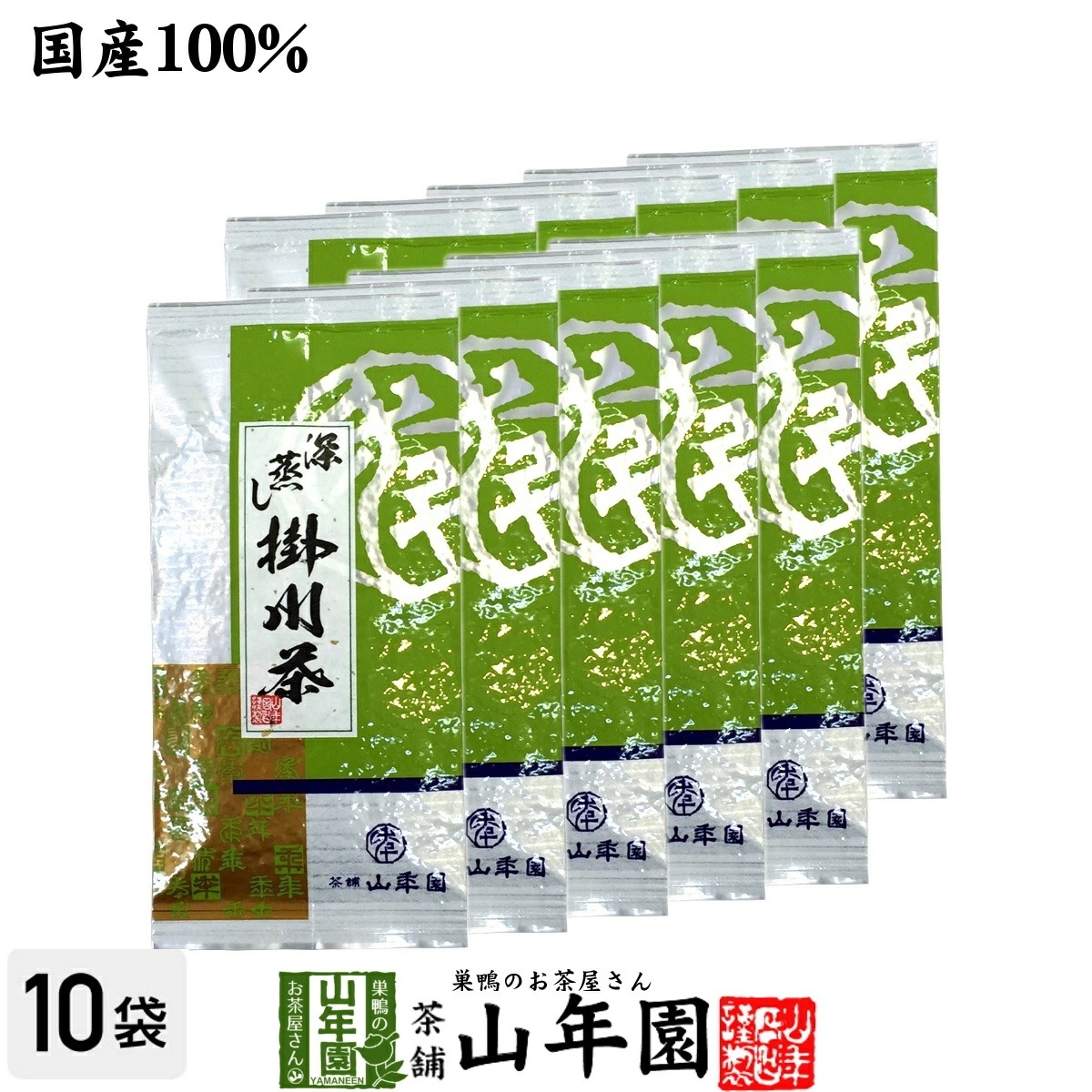 掛川茶 掛川深蒸し茶100g10袋セット 深蒸し茶 煎茶 国産 茶葉 静岡茶 お茶 緑茶 ギフト お年賀 御年賀 プチギフト お茶 2025 内祝い プレゼント 還暦祝い 男性 女性 父 お年賀 御歳