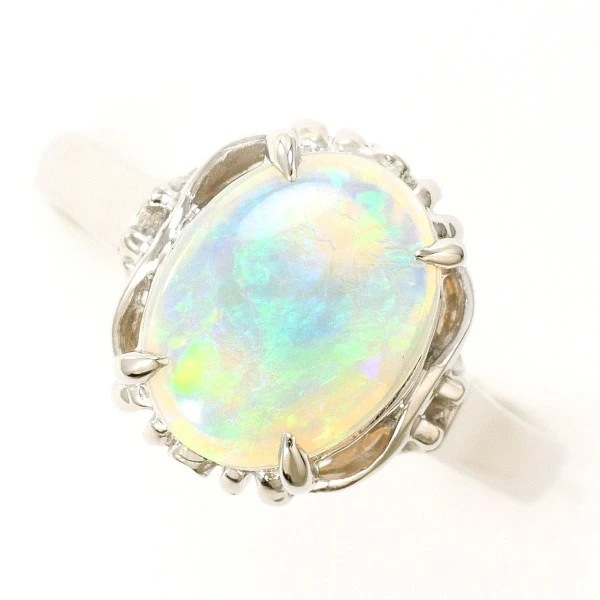 PT900 プラチナ リング 指輪 9号 オパール 総重量約3.6g ジュエリー 中古
