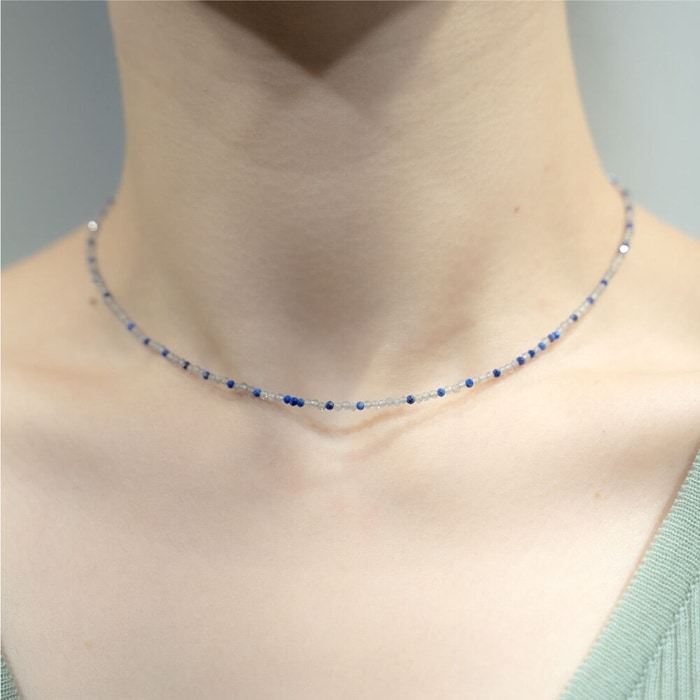 BTS(防弾少年団) HR 165N Lapis ラズリ ラブラドール ビーズネックレス/韓国の人気ブランド 韓国正規品 韓国の人気商品 韓国ファッション 韓国ジュエリー デイリーアクセサリー SNS